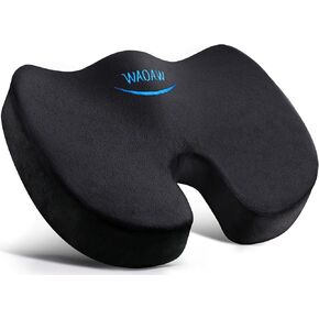 WAOAW Seat Cushion, Office Chair Cushions Butt Pillow for Car Long Sitting, Memory Foam Chair Pad for Back, Coccyx, Tailbone Pain Relief (Black)