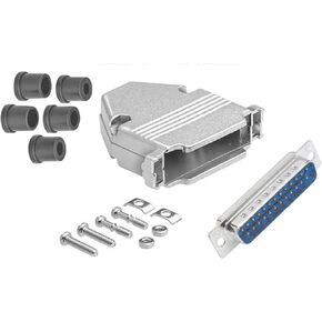 CompuCablePlusUSA.com Best DB50 Male Solder Cup Connector Complete DIY Kit Includes Solder Cup Connector, Metal Hood, Strain Relief Grommets, and Screws. (DB50 Male)
