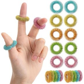 Mr. Pen- Spiky Sensory Rings, 10 Pack, Stress Relief Fidget Sensory Toys, Fidget Rings, Fidget Ring for Anxiety, Stress Relief Rings, Massager for Fidget ADHD Autism, Silent Stress Reducer Ring