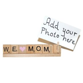 Handmade We Love Mom Frame, From Daughter Son Mama Momma Mommy Gift Photo Holder Picture Personalize Christmas Birthday Sign Decor Desk Name Celebrate, Custom Grammy Grandma