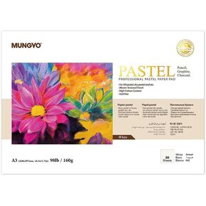 BC233 Professional Pastel Paper Pad A3 Size for Oil, Dry Pastel, Paper Pastel 20 Sheets (White)