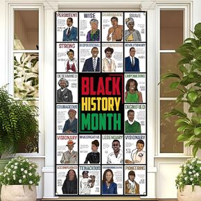 Black History Month Decorations February Classroom Door Cover Historical African American Heritage Celebration Party Decor School Office Front Door Banner