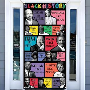 Black History Month Decorations Historical Famous People Door Cover African American Heritage Party Supply School Classroom Office Door Banner