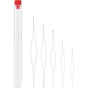 Deshionew 5 Sizes Beading Needles - Seed Beads & Big Eye Needles with Bottle & Collapsible Set for Jewelry Making