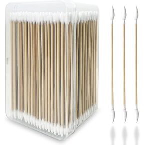 400PCS Gun Cleaning Swabs, Double Ended Cotton Swabs, 6 Inch Long Cotton Swab in Storage Box - Pointed Cotton Swabs, Bamboo Cotton Swabs Lint Free for Gun Cleaning, Electronic, Makeup…