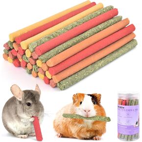 ERKOON 40Pcs Timothy Hay Sticks, Chinchilla Treats, Chew Toys for Teeth for Bunnies Guinea Pigs Gerbil