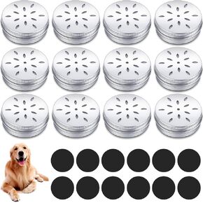 Oudain 12 Pack Dog Scent Work Tins, Dog Scent Training Box, Dog Nose Metal Container with 12 Magnetic Dots, Dog Scent Training Kit Smell Training Canisters Aluminum Cans for Dogs Training (Cute)