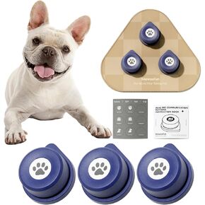 MEWOOFUN Dog Buttons Talk, Recordable Dog Clicker for Training, Dog Buttons for Communication Starter Set with Mat, Dog Talking Buttons Training Clicker for Small Dogs & Cats (Colorful, 4 Packs)