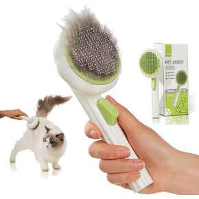 Cat Brush Dog Brush with Release Button for Shedding, Self Cleaning Cat Comb Hair Brush for Indoor Cats, Dog Deshedding Brush Grooming Kit, Pet Supplies Hair Remover Tool in Saudi Arabia