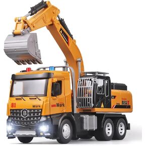 Children Crane Toy Metal DieCast Crane Model，Construction Truck Toys with Simulated Sounds and Lights，Suitable for Ages 3 and Up Toy Crane for Boys