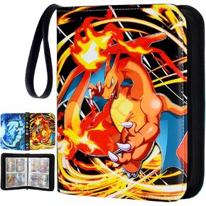 Card Binder Cards Case With 55 Sleeves, 4-Pocket Card Book Holder Fits 440 Cards for TCG Game Cards Collection, Sports Trading Cards Collector Album