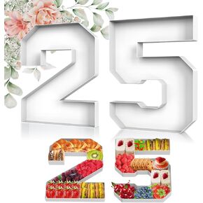 40 Set Cardboard Numbers for Charcuterie, 12'' Number Charcuterie Board Box, Number Paper Mache Box, Fillable Cardboard Numbers Food Tray for Party Decor Birthday Candy Chocolate Cupcake