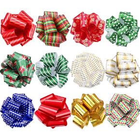EverMerry Christmas Bows, 24 PCS Pull Bows for Gift Wrapping, Present Wrap Ribbon, Gift Wrapping Accessory for Large Presents, Baskets, Christmas Decorations, Holiday Decoration and Present Wrapping