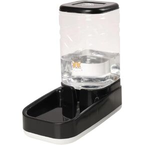 ELEVON Automatic Dog Cat Gravity Food and Water Dispenser Set with Pet Food Bowl for Small Large Pets Puppy Kitten Rabbit Large Capacity(White & Gray, 3.8L)