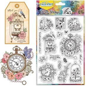 CHGCRAFT Dandelion Clear Stamps Flowers Silicone Transparent Stamps Plants Clear Stamp Seals for DIY Scrapbooking Photo Album Decoration, 4.3x6.3inch