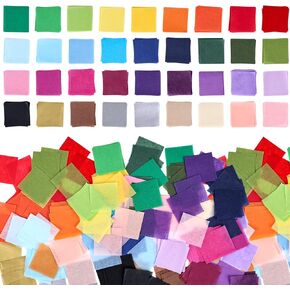 VGOODALL 4800 Sheets Tissue Paper Squares, 1 Inch Art Rainbow Tissue Paper Bulk Mosaic Squares 40 Assorted Colors Confetti for Party Crafts Scrapbooking