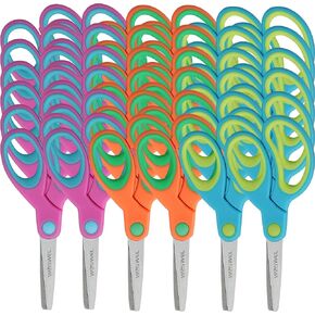 Kids Scissors Bulk, Woswel 36 Pack Safety Blunt Tip Student Scissors, 5 “ Student Scissors with Comfort Grip, Assorted Colors Children Craft Scissors for Cutting Paper Craft Art Supplies