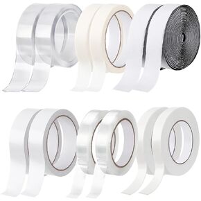 Pangda 11 Roll Mixed Adhesive Tape Including 49ft Double Sided Tape, 16ft Heavy Duty Tape, 11ft Artists Tape, 10ft Adhesive Tape, 65ft Invisible Tape and Clear Tape with Bonds Securely and Traceless