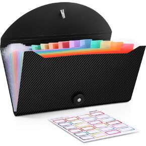 Nicecho Receipt Coupon Organizer, 13 Pockets Small Accordion File Organizer with Labels for Receipt Cards, Bill Business, Coupons Storage, 10.2X 5.1 Inches