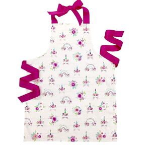 Sara Sews Handmade Pink Rainbow Unicorn Tween Girl Apron Gift for Kitchen Baking Art