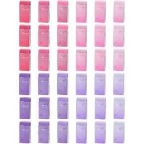 PATIKIL Pencil Erasers, 36 Pcs Rubber Colorful Gradient Art Eraser Cute Erasers Rectangular Eraser for Office Use Drawing Study Supplies Art, Pink