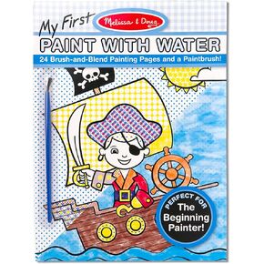 Melissa & Doug My First Paint With Water Kids' Art Pad With Paintbrush - Pirates, Space, Construction, and More