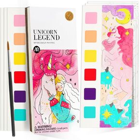 Watercolor Painting Coloring Books Arts & Crafts Kit, Pocket Watercolor Paint Bookmarks, Mess Free Paint with Water Set, Travel Activities Art Party Favors Exchange Birthday Gifts for Kids