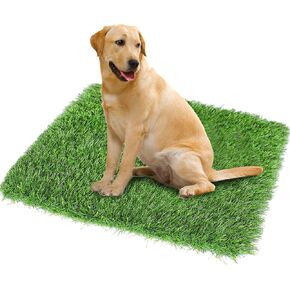 GLOBREEN 34" x 23" Fake Grass Pee Pad for Dogs Artificial Grass Puppy Potty Training Turf Pets Mat - Indoor Outdoor Use