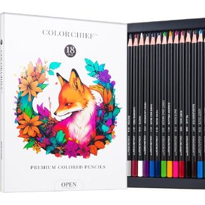 18 Colored Pencils for Adult Coloring Books Soft Core Color Pencil Set and Drawing Coloring Pencils for Adults Art Pencils School Supplies and Art Supplies for All Ages