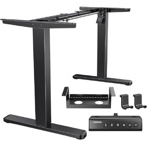 HUANUO Standing Desk Frame with 220lbs Powerful Brushless Motor, Thick T-Shaped Adjustable Desk Legs Made of Automotive-Grade Steel, for Max 75″ x 35″ Desktop, for Home Office, Frame Only