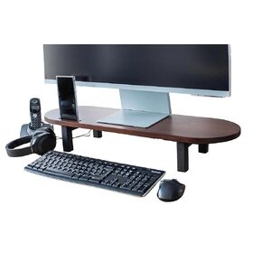Large Wooden Monitor Stand Riser for Computer & Laptop - Desk Monitor Stand - Single Monitor Riser - Ergonomic Computer Stand