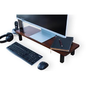 Wooden Monitor Stand for Computer and Laptop - Single Monitor Riser for Desk - Ergonomic Laptop Stand for Desk - Computer Accessories