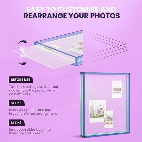 Instax Mini Photo Calendar, Instax Accessories Instax Flip Frame Holds 25 Instax Mini Film, Instax Mini Picture Frame Compatible with Instax Mini Films for 7, 7+, 9, 11, 12, 40, 90, Evo, Liplay in Kuwait