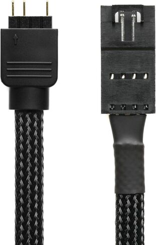 CRJ 4-Pin RGB Lighting Splitter Cable for Corsair - 6-inch (15cm), Black Sleeved - 2-Way Splitter for Corsair iCUE RGB Lighting System in Kuwait