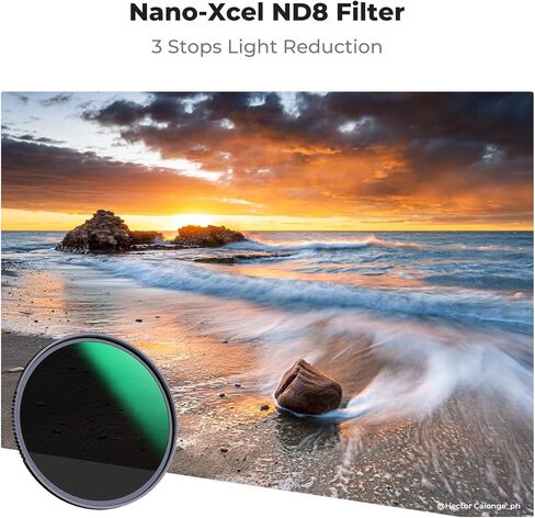 K&F Concept 55mm ND8 (3-Stop Fixed Neutral Density Filter) ND Lens Filter, 28 Multi-Layer Coatings HD Hydrophobic Ultra Slim Nano-X Series Filter for Camera Lens in Saudi Arabia