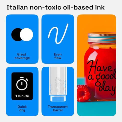 ARTISTRO 2 White Permanent Marker - Waterproof Markers for Tire, Fabric, Rocks, Glass, Ceramic, Wood, Paper - Oil Based Paint Pens - Extra-Fine Tip 0.7mm in Kuwait