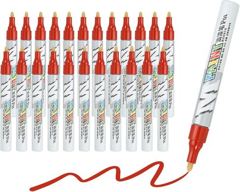 M&G Paint Marker Pens, 24Pcs Waterproof Paint Markers Quick Dry and Permanent Metallic Markers for Painting Stone, Wood, Plastic, Ceramic, Canvas, Glass, Tires, Silver Tone in Kuwait