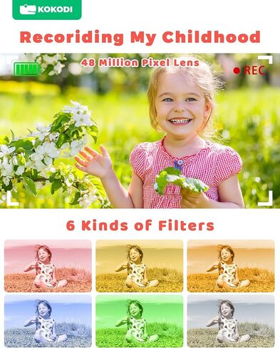 KOKODI Kids Camera Toy Digital Camera for Kids, Dinosaurs Birthday Gifts for Boys Age 3-12, 1080P HD Video Camera for Toddler, Children Toys for 3 4 5 6 7 8 9 Year Old Boys with 32GB SD Card in Kuwait