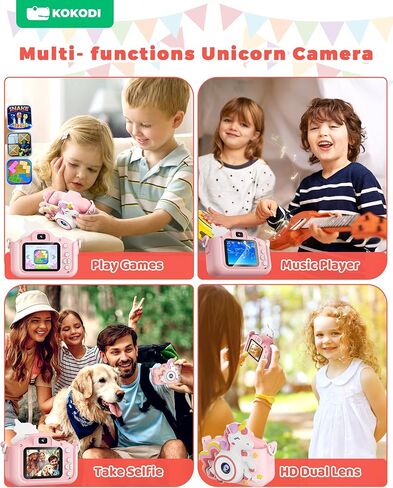 KOKODI Kids Camera Toy Digital Camera for Kids, Dinosaurs Birthday Gifts for Boys Age 3-12, 1080P HD Video Camera for Toddler, Children Toys for 3 4 5 6 7 8 9 Year Old Boys with 32GB SD Card in Kuwait