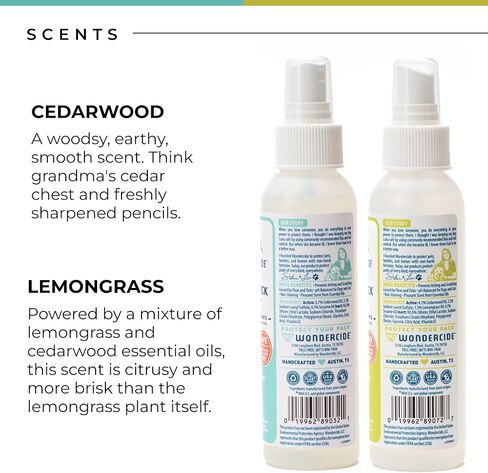 Wondercide - Flea, Tick and Mosquito Spray for Dogs, Cats, and Home - Flea and Tick Killer, Control, Prevention, Treatment - with Natural Essential Oils - 4 oz Lemongrass & Cedarwood 2-Pack in Kuwait