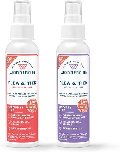 Wondercide - Flea, Tick and Mosquito Spray for Dogs, Cats, and Home - Flea and Tick Killer, Control, Prevention, Treatment - with Natural Essential Oils - 4 oz Lemongrass & Cedarwood 2-Pack in Kuwait