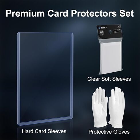 400 Card Sleeves Hard Plastic, 3"X4" Baseball Card Protector, Premium Trading Card Holder for Sports and Game Cards (200 Hard Sleeves + 200 Soft Sleeves) in Saudi Arabia