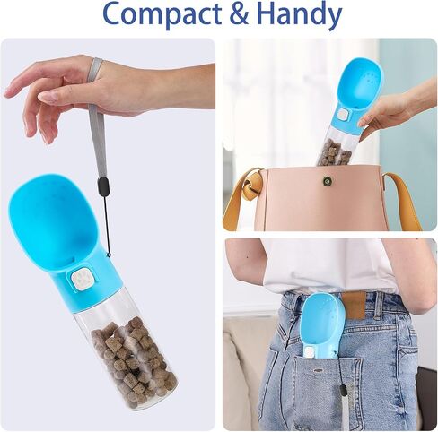 Colorday Handheld Dog Treat Dispenser Built-in Clicker & Treat Pouch, Hand Feeder for Puppy Training Walking Hiking Traveling (6.7 OZ, Pink) in Saudi Arabia