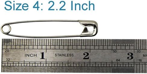 60PCS Large Safety Pins, Durable, Rust-Resistant Nickel Plated Steel Pins Size 4, 2.2inch /55mm in Saudi Arabia