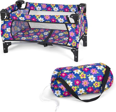 fash n kolor Doll Pack N Play Crib Polka Dot Design Fits up to 18" Dolls (Pink Polkadot) in Kuwait
