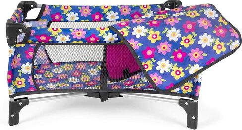 fash n kolor Doll Pack N Play Crib Polka Dot Design Fits up to 18" Dolls (Pink Polkadot) in Kuwait