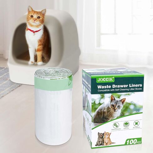 Cat Litter Box Liner Bags Compatible with Self-Cleaning Litter Box Robot 100 Pack, Waste Drawer Liners Heavy Duty White 9-11 Gallons Replacement Bags… in Kuwait