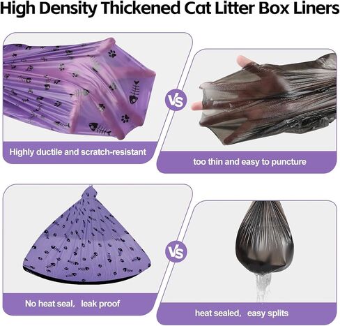 40 Count Cat Litter Box Liners Bags Large, Jumbo Drawstring Extra Thick Pet Cat Pan Liners, Extra Durable Kitty Litter Box Waste Bags - 36" x 18" in Saudi Arabia