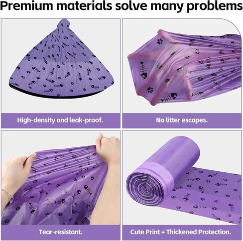 40 Count Cat Litter Box Liners Bags Large, Jumbo Drawstring Extra Thick Pet Cat Pan Liners, Extra Durable Kitty Litter Box Waste Bags - 36" x 18" in Saudi Arabia
