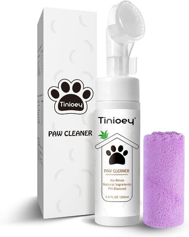 Foaming Paw Cleaner for Dogs and Cats (6.8 oz) | No-Rinse Dandelion Cleanser with Brush and Absorbent Towel (Fragrance Free) in Saudi Arabia